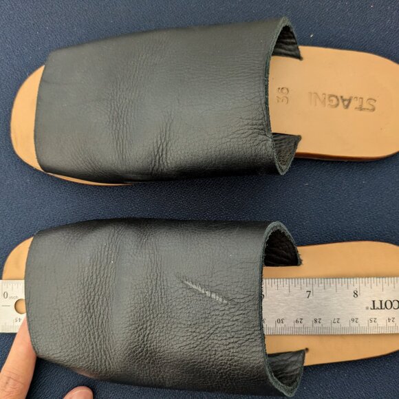 St Agni Leather Slides (Black) - Picture 10 of 14